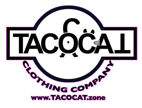 World Famous Taco Cat Zone Clothing Company featuring the cat butt of Powder the hairless cat.