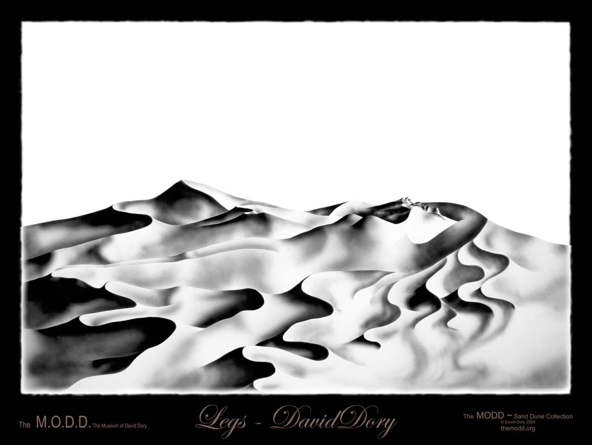 Legs by David Dory — black landscape poster design, 24 × 18 inches; frame not included.